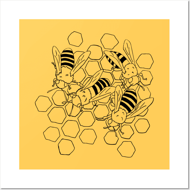 The Busy Bees Wall Art by aglomeradesign